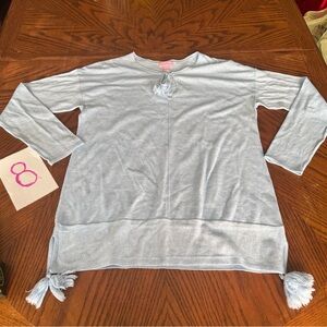 Lilly Pulitzer Blue Tassel Sweater Med